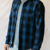 HIROSHI KATO The Anvil Herringbone Jacket - Blue Black Flash Sale