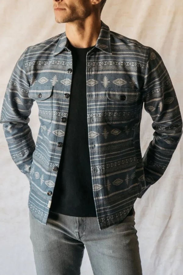 HIROSHI KATO The Anvil Jacquard Jacket - Light Blue Discount