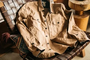 HIROSHI KATO The Anvil Oxford Paraffin Wax Jacket - Khaki Clearance