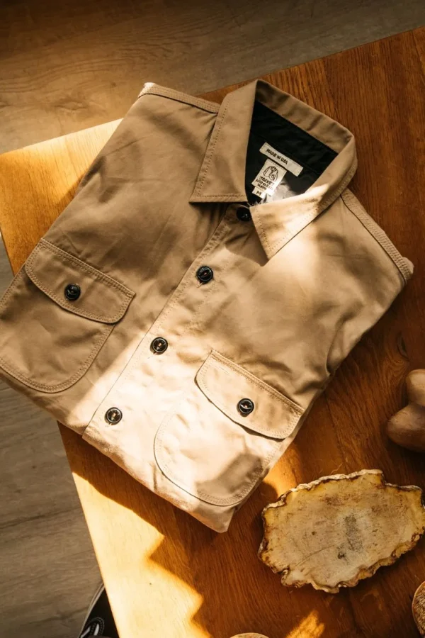 HIROSHI KATO The Anvil Oxford Paraffin Wax Jacket - Khaki Clearance