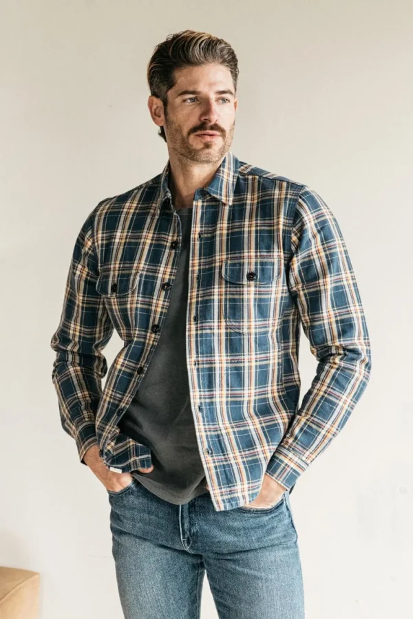 HIROSHI KATO The Anvil Plaid Jacket - Blue Yellow Clearance