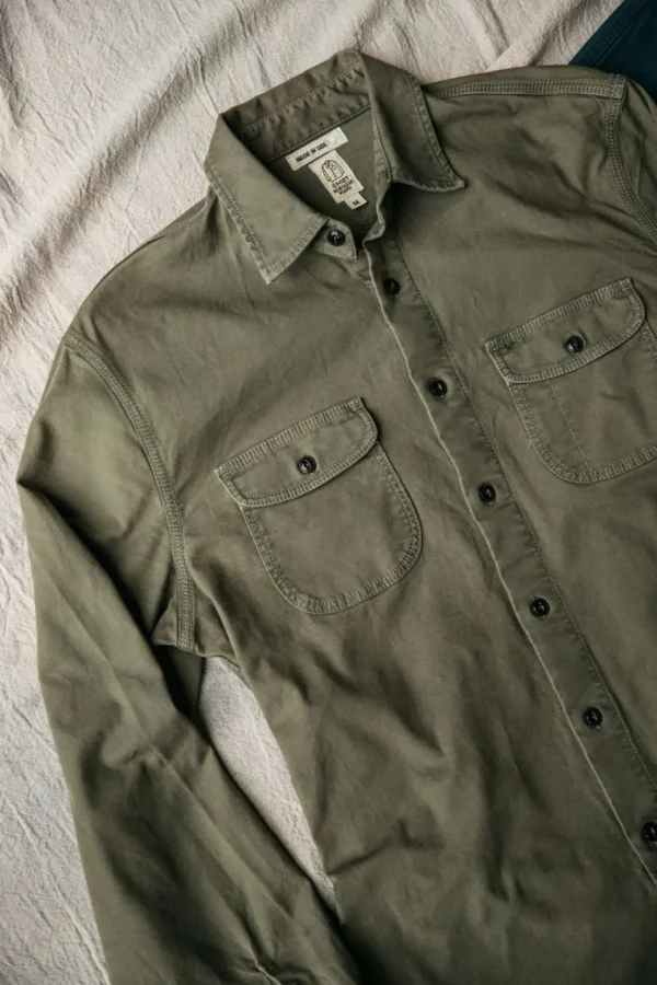 HIROSHI KATO The Brace Shirt - Pigment Dark Green Hot