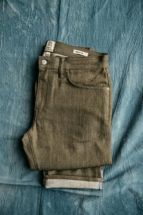 HIROSHI KATO The Hammer Straight - Dark Green Raw 10.5Oz Selvedge Sale