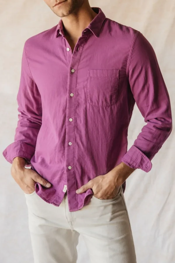 HIROSHI KATO The Ripper Double Gauze Organic Cotton Shirt - Purple Fashion