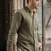 HIROSHI KATO The Ripper Double Gauze Organic Cotton Shirt - Military Green Hot