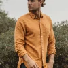 HIROSHI KATO The Ripper Double Gauze Organic Cotton Shirt - Orange Hot