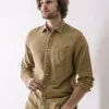 HIROSHI KATO The Ripper Double Gauze Organic Cotton Shirt - Sand New