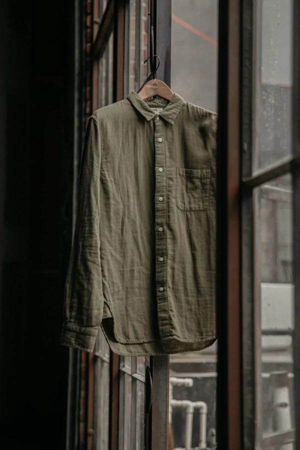 HIROSHI KATO The Ripper Double Gauze Organic Cotton Shirt - Military Green Hot