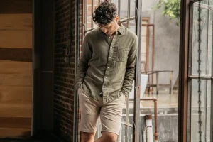 HIROSHI KATO The Ripper Double Gauze Organic Cotton Shirt - Military Green Hot