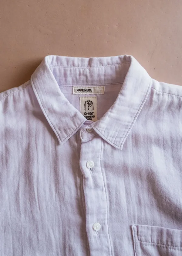 HIROSHI KATO The Ripper Double Gauze Organic Cotton Shirt - Lavender Online