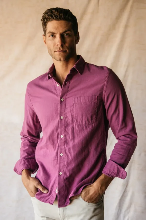 HIROSHI KATO The Ripper Double Gauze Organic Cotton Shirt - Purple Fashion