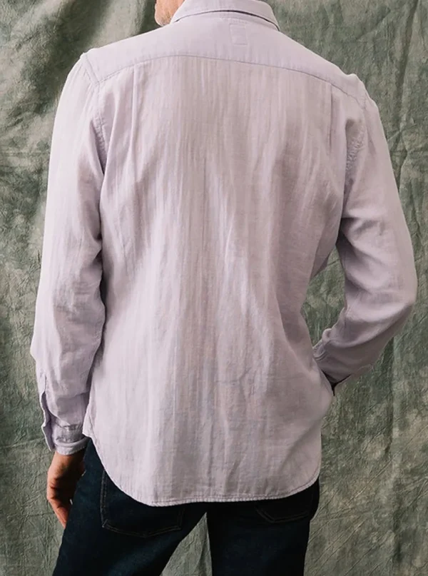 HIROSHI KATO The Ripper Double Gauze Organic Cotton Shirt - Lavender Online