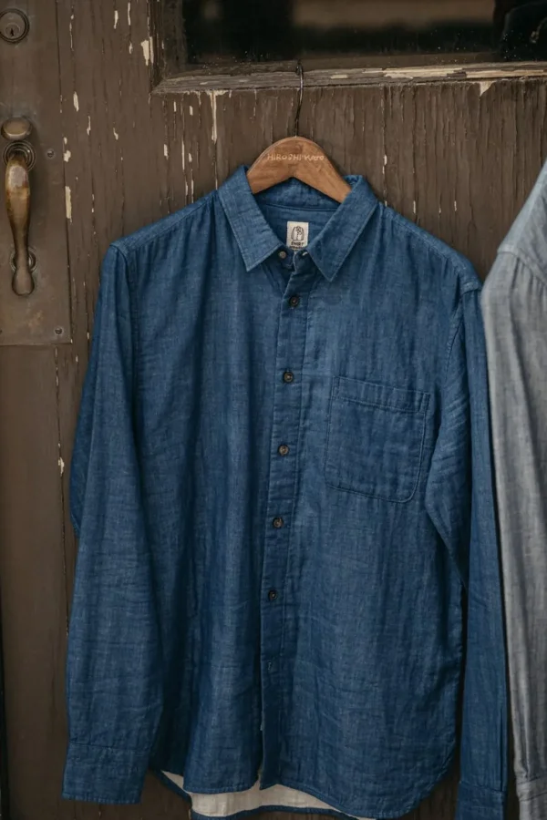 HIROSHI KATO The Ripper Double Gauze Shirt - Indigo Store