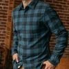 HIROSHI KATO The Ripper Organic Cotton Plaid - Blue Black Discount