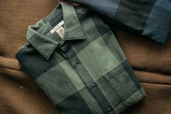 HIROSHI KATO The Ripper Organic Cotton Plaid - Green Gray Cheap