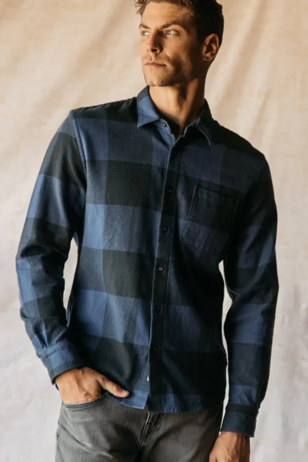 HIROSHI KATO The Ripper Organic Cotton Plaid - Navy Blue New