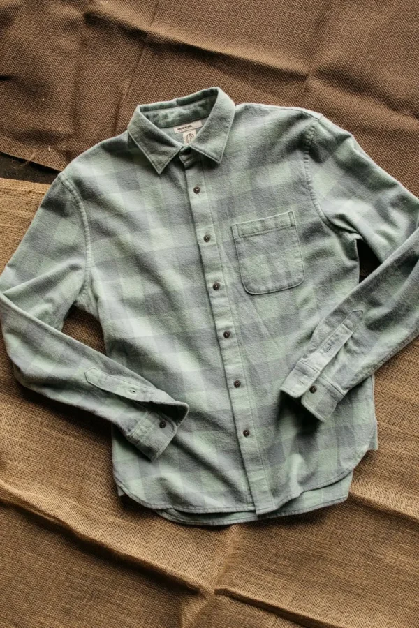 HIROSHI KATO The Ripper Organic Cotton Plaid - Light Green Hot